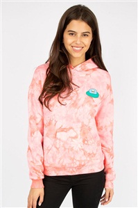 女式扎染戴帽卫衣