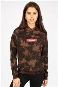 女式扎染戴帽卫衣